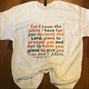 For I Know The Plans Scripture Graphic Tee NWT